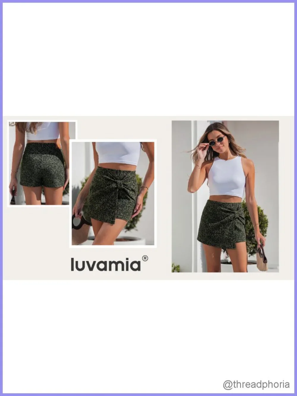 High Waisted Faux Wrap Skort with Bow Detail - Regular Fit, Denim